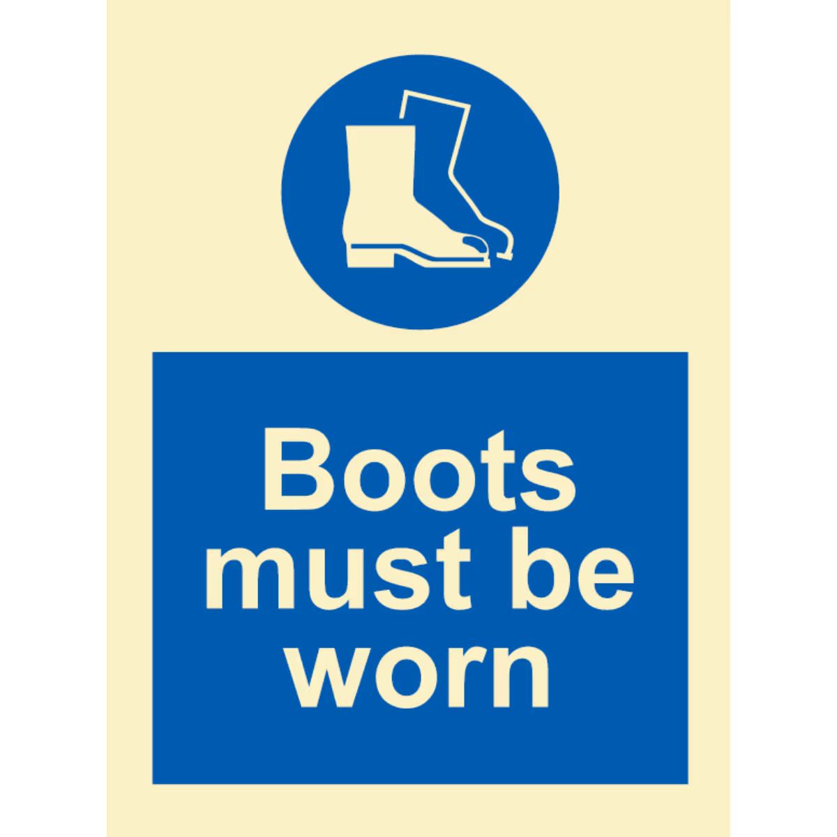 Påbudsskilt Vernesko skal brukes (Safety Boots Must Be Worn)