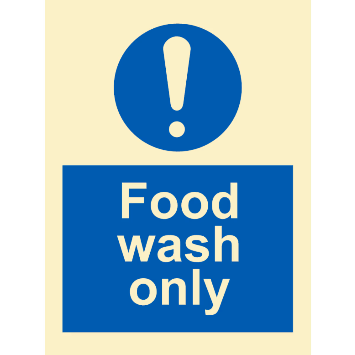 Instruksjonsskilt Kun for vask av matvarer (Food Wash Only)