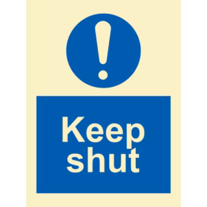 Instruksjonsskilt Holdes stengt (Keep Shut)