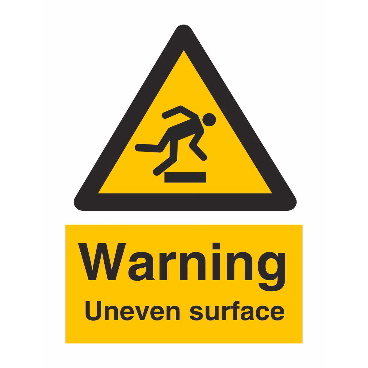 Danger. Uneven surface 15x20cm