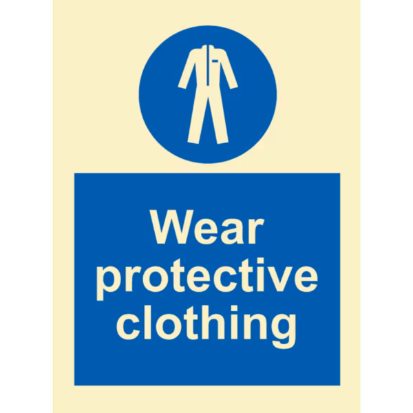 Påbudsskilt Bruk verneklær (Wear Protective Clothing)