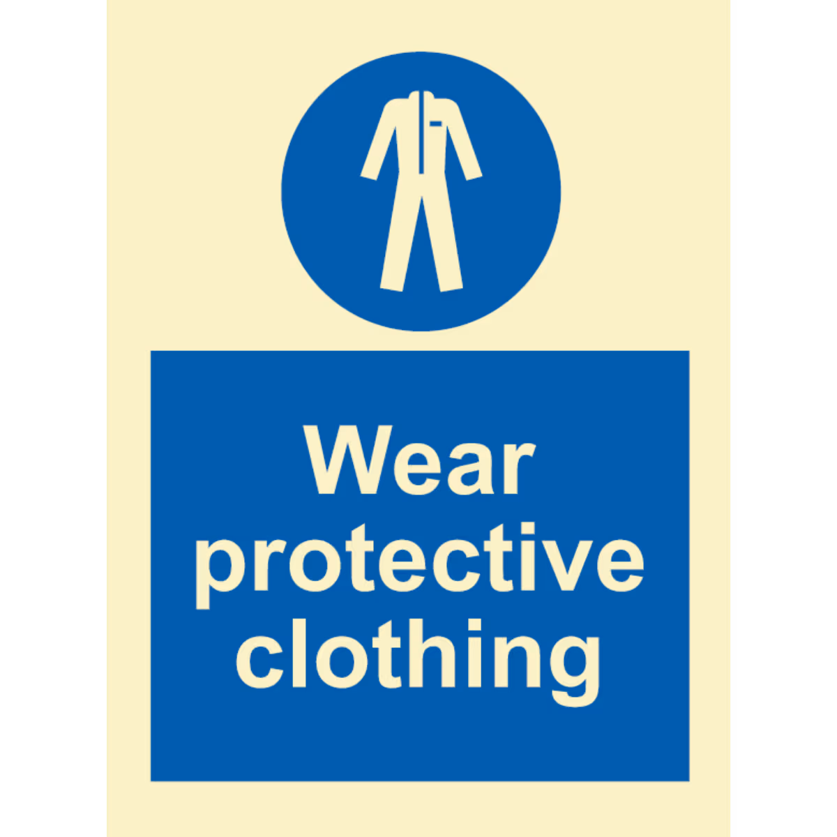 Påbudsskilt Bruk verneklær (Wear Protective Clothing)