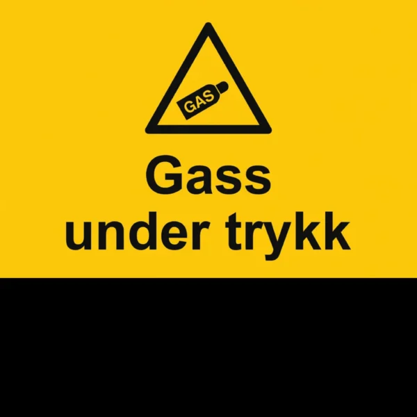 Fareskilt Gass under trykk i aluminium, 30x20 cm
