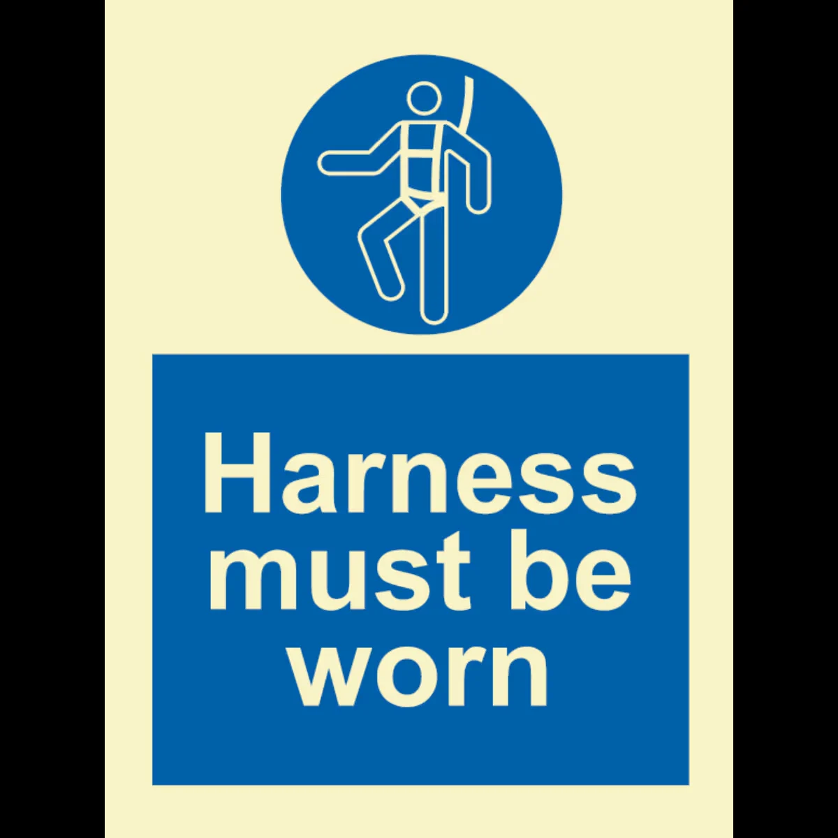 Påbudsskilt Sele skal brukes (Harness Must Be Worn)
