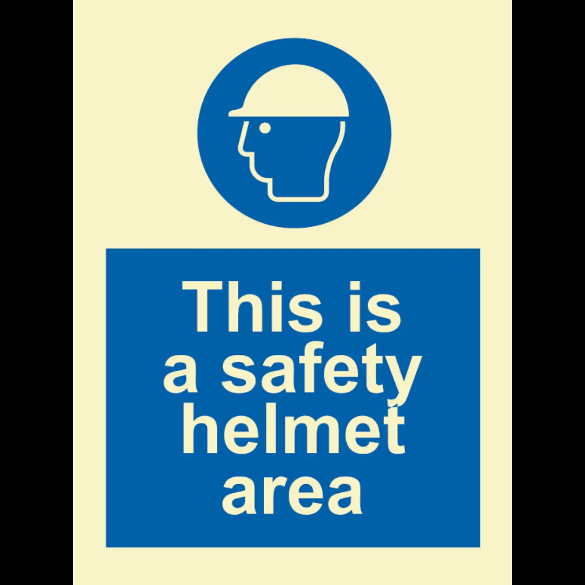 Påbudsskilt Dette er et hjelmpåbudt område (This Is a Safety Helmet Area)