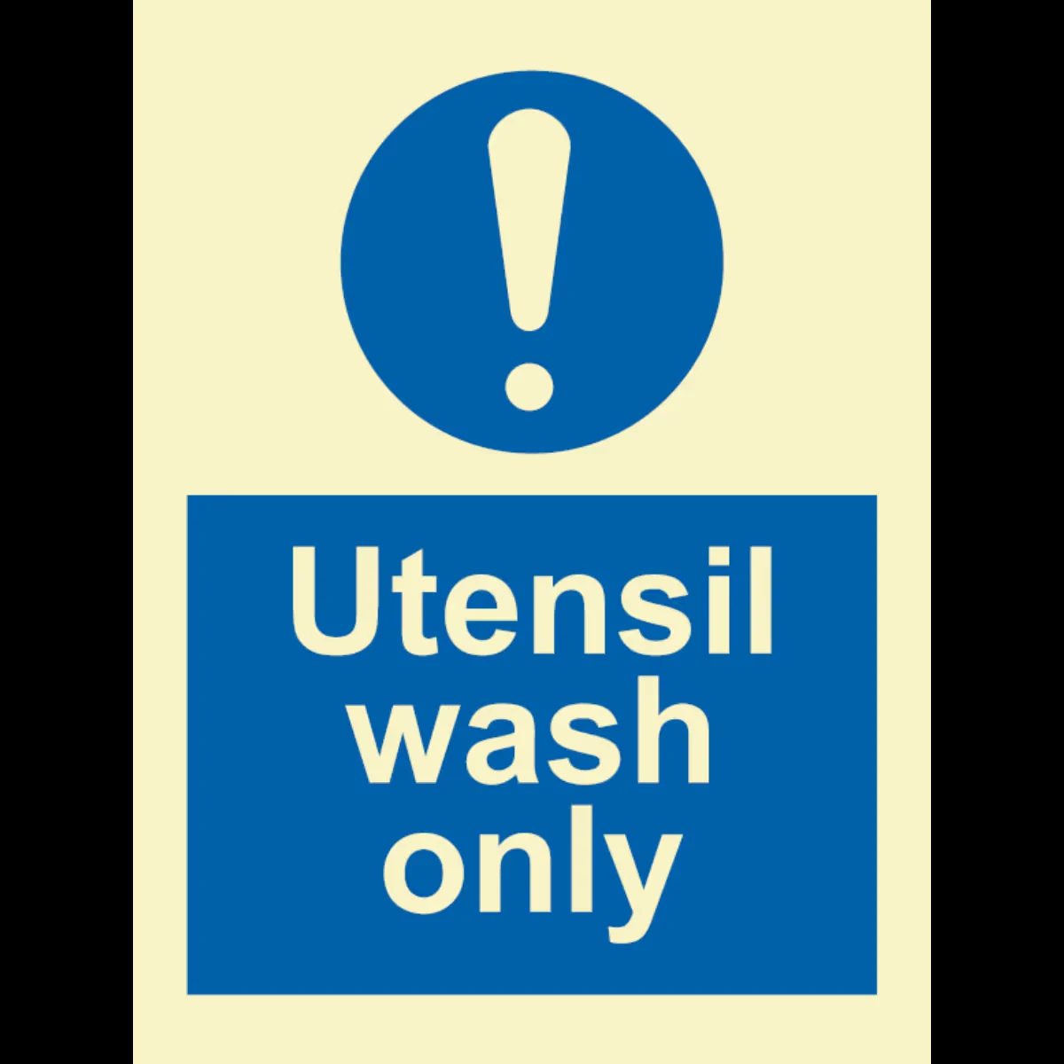 Instruksjonsskilt Kun for vask av kjøkkenutstyr (Utensil Wash Only)