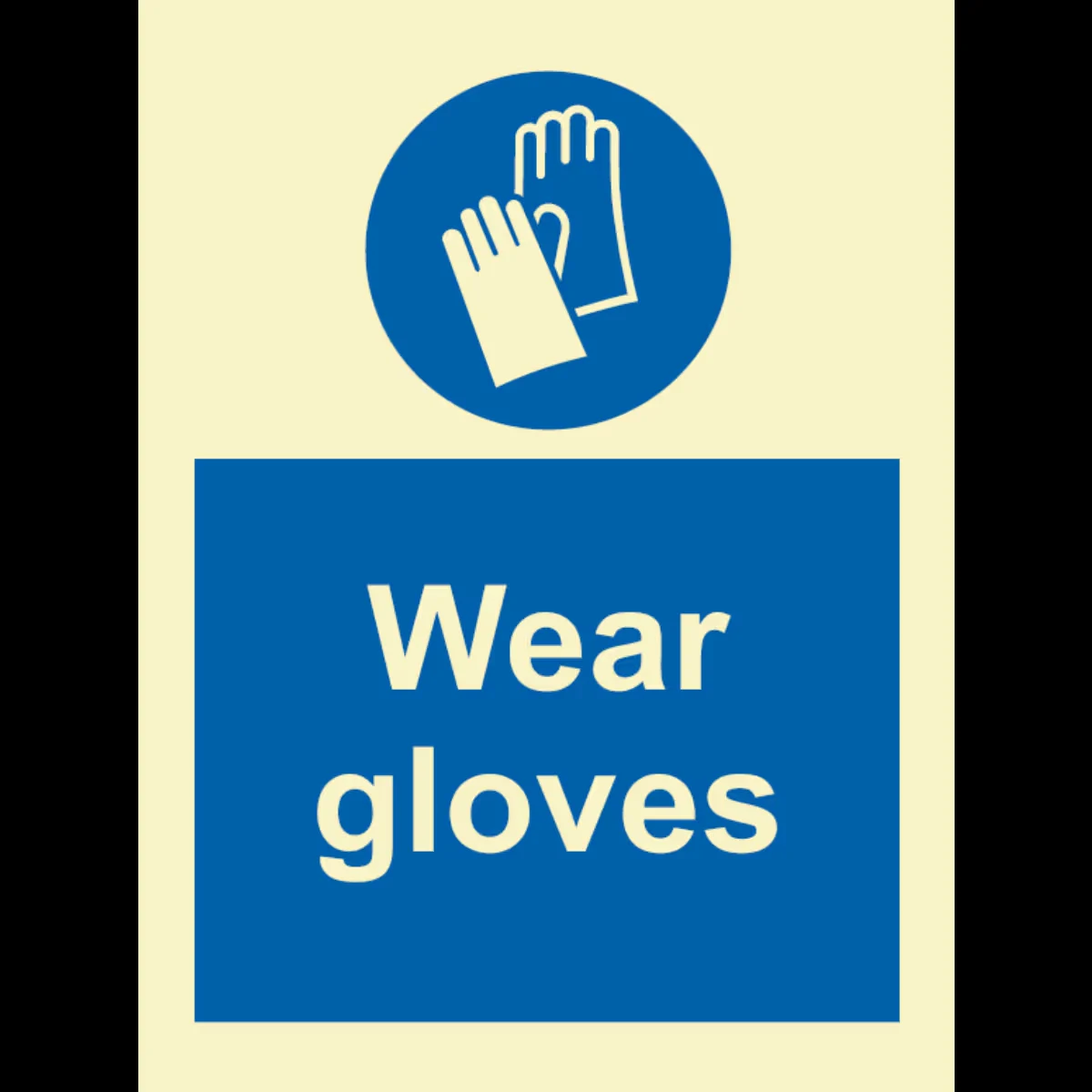 Påbudsskilt Bruk hansker (Wear Gloves)
