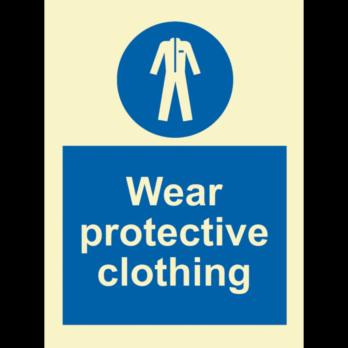 Påbudsskilt Bruk verneklær (Wear Protective Clothing)