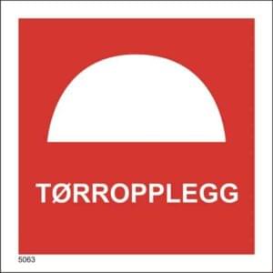 Tørropplegg 10x10cm - 35x35cm, Brannskilt