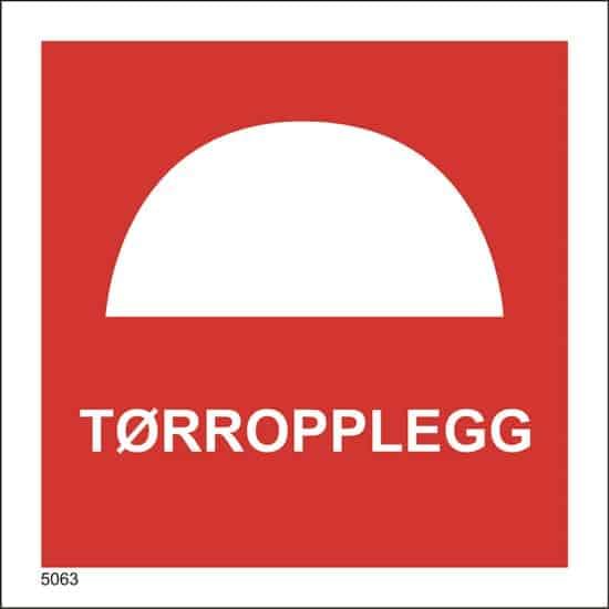 Tørropplegg 10x10cm - 35x35cm, Brannskilt