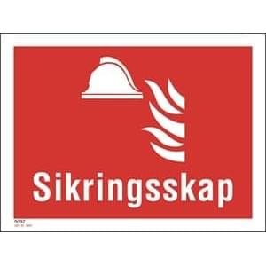 Sikringsskap 20x15 cm, Brannskilt