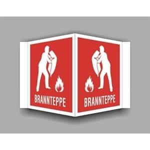 Brannteppe 10x10cm - 35x35cm, Brannskilt