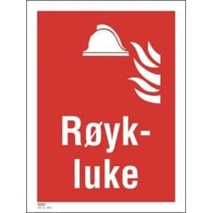 Røyk-luke 15x20 cm, Brannskilt